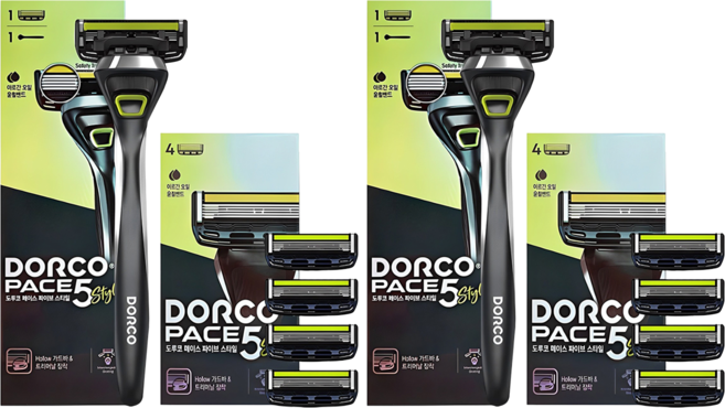 도루코 페이스 5 스타일 스타터킷 베이직 면도기 세트, 면도기 + 면도날 5p, 2세트