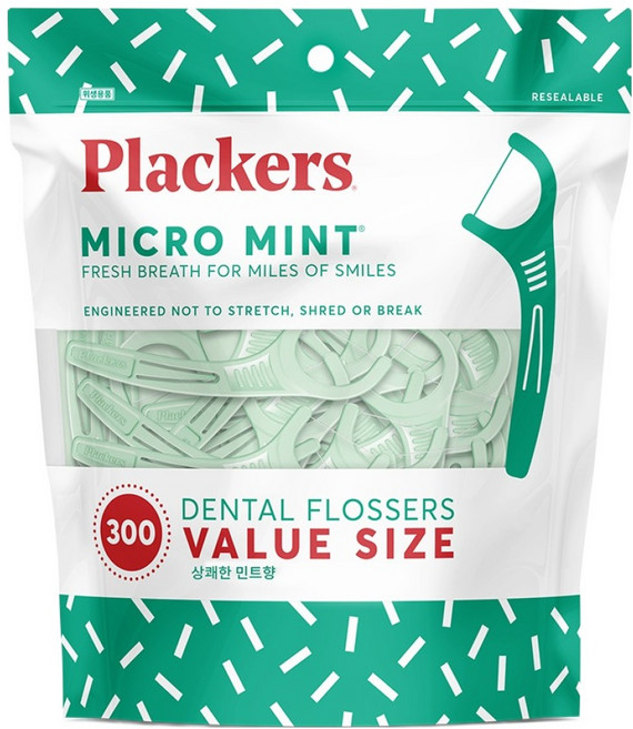 플랙커스 마이크로 민트 치실, 8cm, 300개입, 1개
