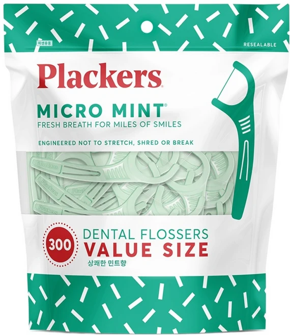 플랙커스 마이크로 민트 치실, 8cm, 300개입, 1개 - 쿠팡