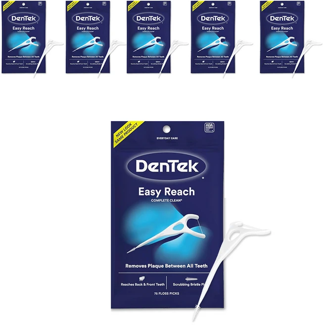 덴텍 컴플리트 클린 이지리치 어금니용 치간 치실, 75mm, 75개입, 6개 - 쿠팡