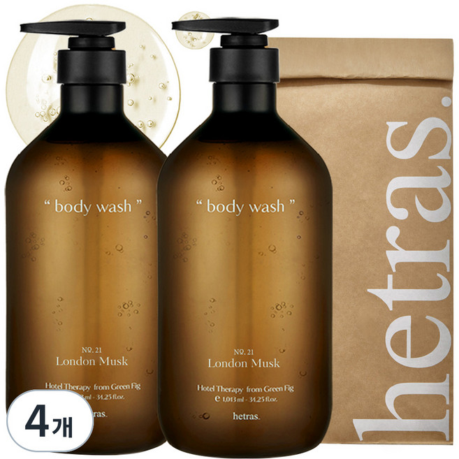 헤트라스 호텔 테라피 대용량 바디워시 런던 머스크, 1.013L, 4개