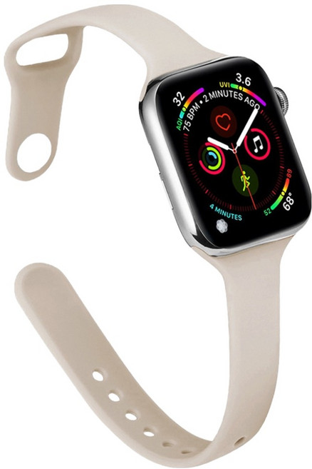 워치스탠다드 슬림 실리콘 스포츠 스트랩, 아이보리, 1개