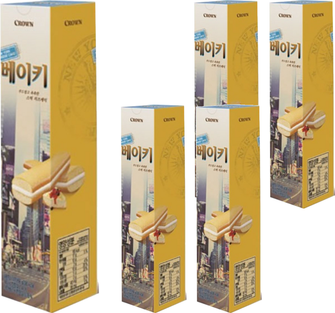 크라운 롱 베이키 치즈케익 과자, 68g, 5개
