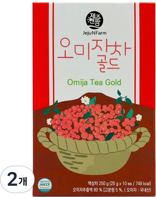 JejuNFarm 五味子茶條, 10入, 2個, 25g