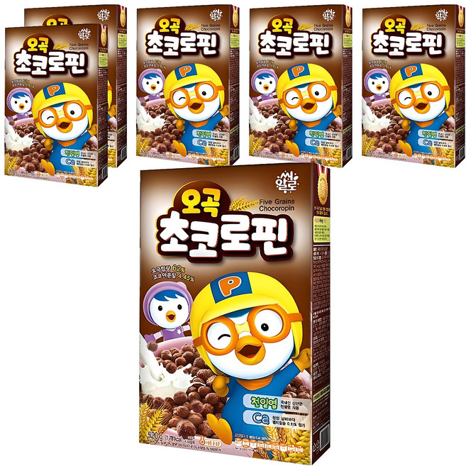 씨알로 뽀로로 오곡 초코로핀 시리얼, 520g, 6개