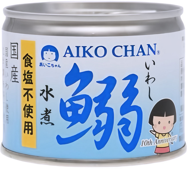 AIKO CHAN 伊藤食品 水煮沙丁魚罐 無鹽, 190g, 1罐