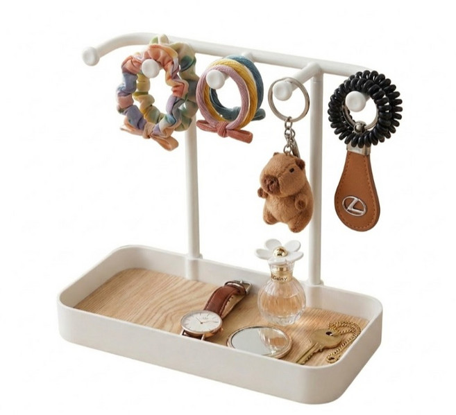 쿠캐치 악세사리 쥬얼리 보관 스탠드 진열대 거치대 트레이, 1개, 화이트