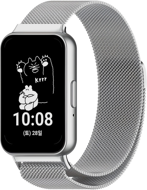 NUART Galaxy Fit 3 米蘭尼斯金屬錶帶, 1個, 銀色