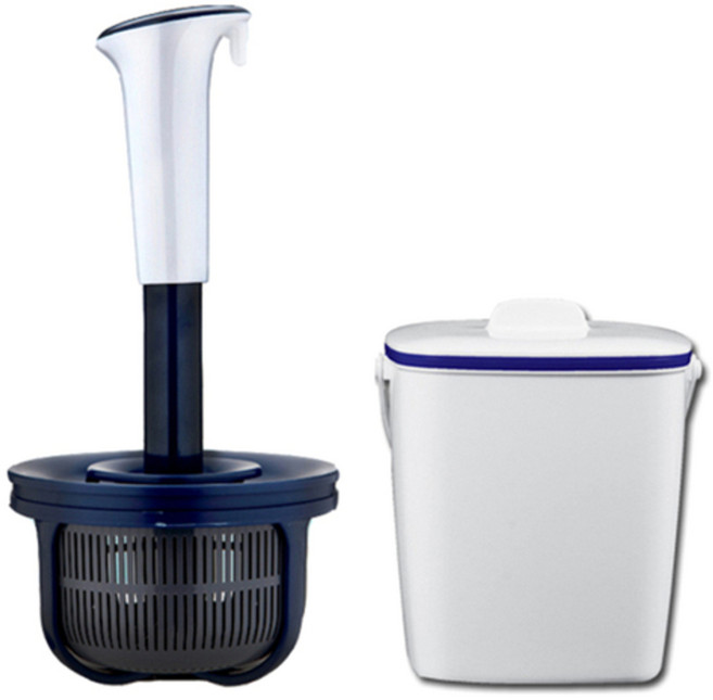 뉴핸드윙 싱크대 음식물탈수기 + 음식물 쓰레기통 푸르리 네이비, 혼합 색상, 1개