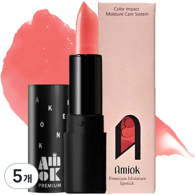 아미옥 프리미엄 립스틱, 5개, 114셀먼코랄