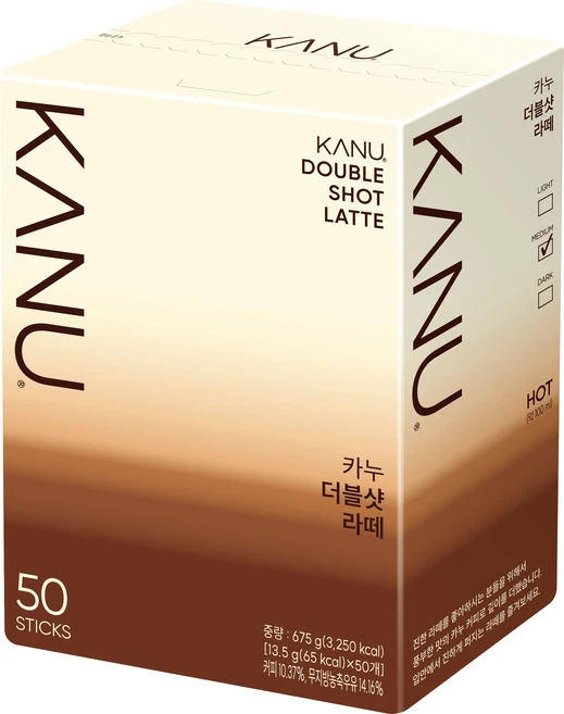 카누 더블샷 라떼 스틱 커피믹스, 13.5g, 50개입, 1개 - 쿠팡