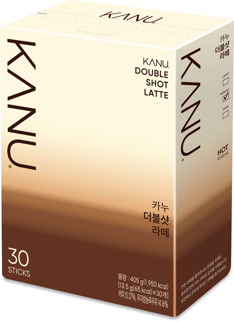 카누 더블샷 라떼 커피믹스 스틱, 13.5g, 30개입, 1개
