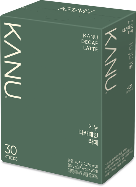 카누 디카페인 라떼 스틱커피, 13.5g, 30개입, 1개