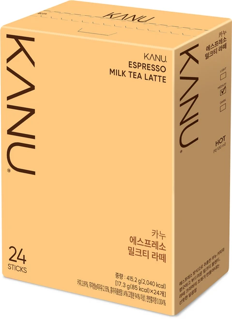 카누 에스프레소 밀크티 라떼, 17.3g, 24개입, 1개 - 쿠팡