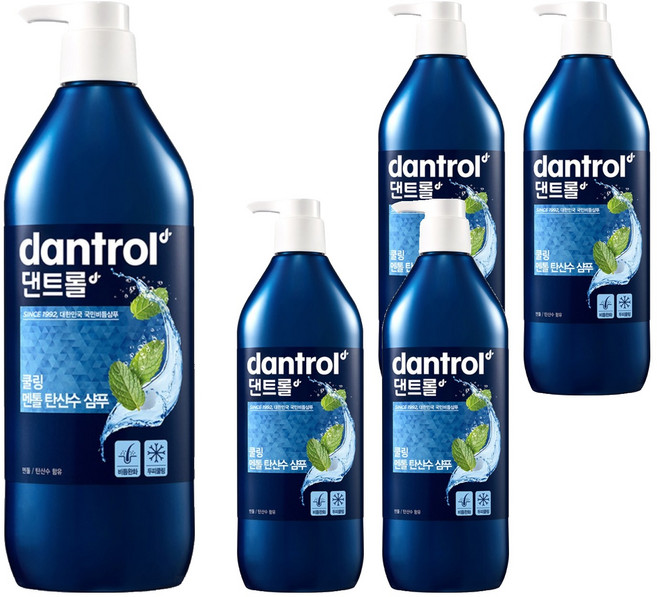 댄트롤 쿨링 멘톨 탄산수 샴푸, 820ml, 5개