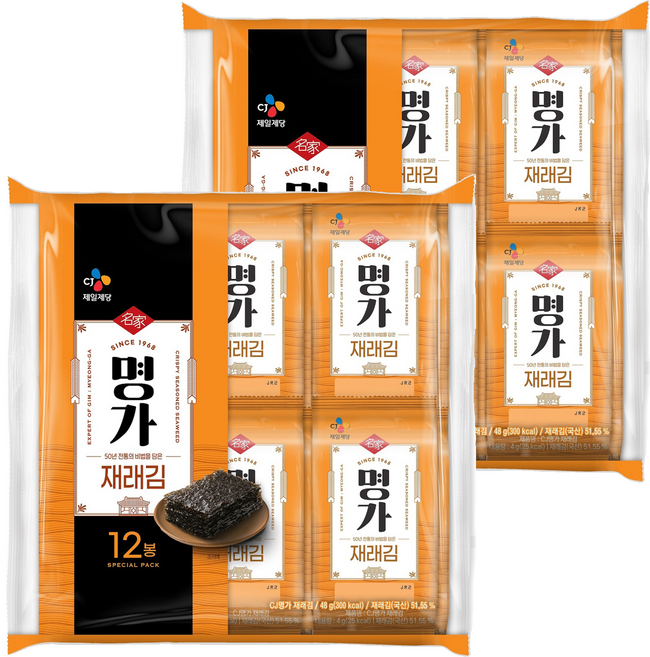 CJ명가 씨제이 재래김 12p, 48g, 2개