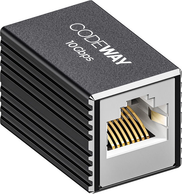 코드웨이 CAT7 랜 연장 커플러 RJ45, 3cm, 1개, 그레이