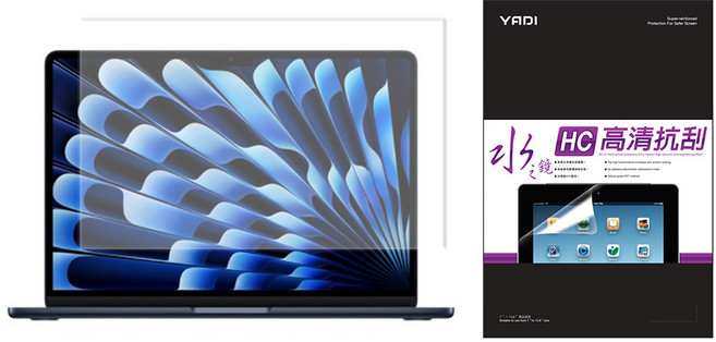 YADI 亞第 HC高清抗刮水之鏡保護貼 Apple MacBook Air M5 A3449 2026專用 PF4HC-AP-AIR-136-22, 1個