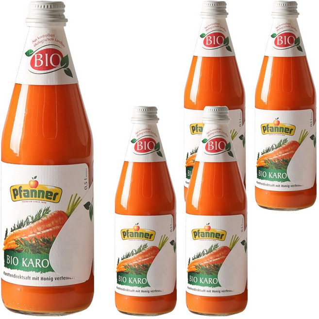 파너 유기농 착즙 당근주스, 5개, 500ml