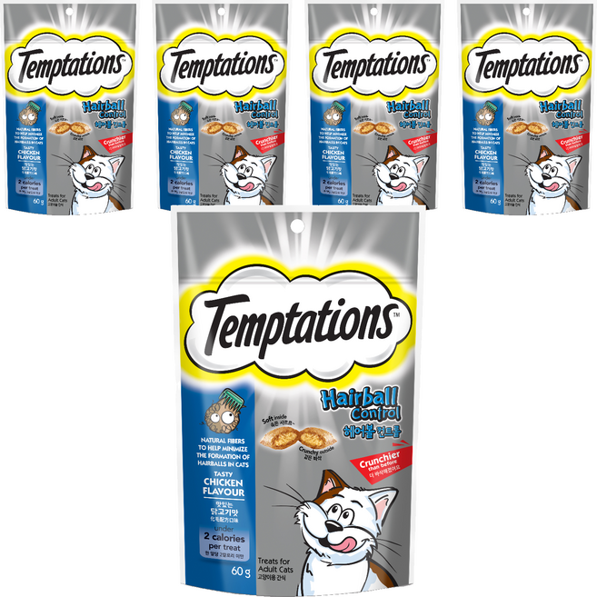 템테이션 고양이 간식, 닭고기맛, 60g, 5개