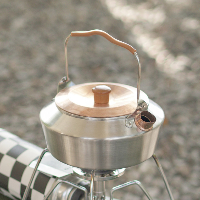 벨락 황동 캠핑용 황동 주전자 0.6L + 파우치, 혼합색상, 1세트