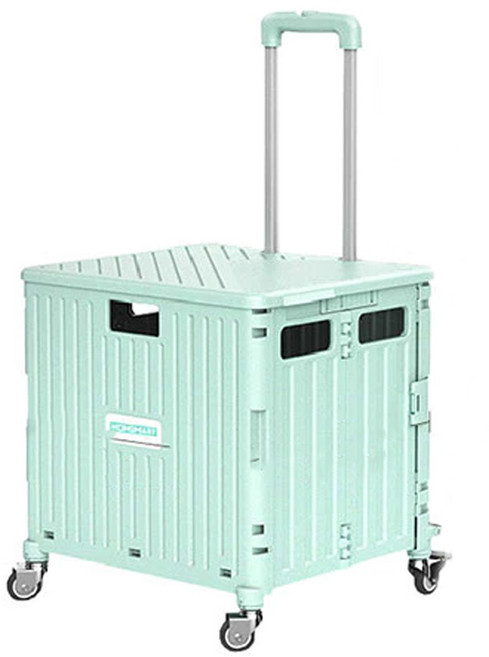 萬向折疊購物車 堅固耐用 爬梯省力 快速摺疊 承重35公斤, 綠色, 1個