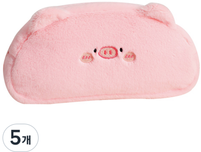 인디케이 포근한 애니멀 필통 피그, 핑크, 5개