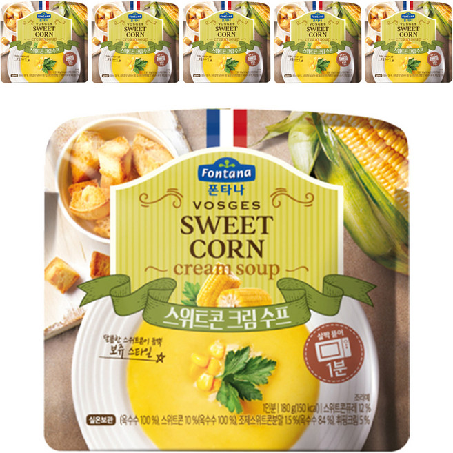 폰타나 스위트콘 크림 전자레인지용 수프, 180g, 6개
