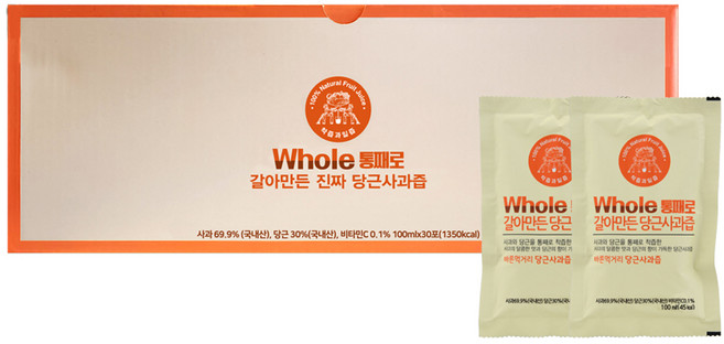 통째로 갈아만든 진짜 당근사과즙, 3L, 30포