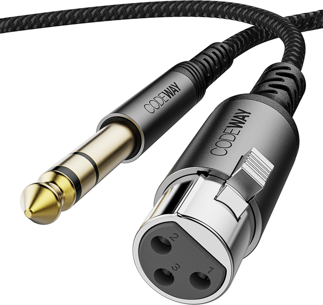 코드웨이 XLR to 5.5 TRS 암 케이블 3m, SAXF5-3M, 혼합색상, 1개