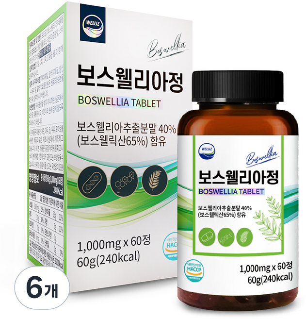 웰리즈 보스웰리아정 60g, 60정, 6개