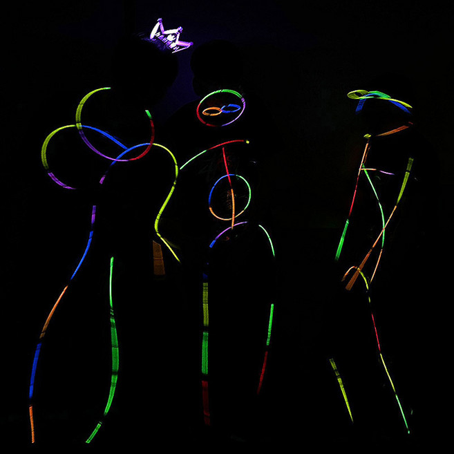 팡파티 야광봉댄스 콘서트 응원 도구, 혼합색상 랜덤발송, 100개