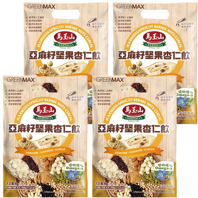 馬玉山 亞麻籽堅果杏仁飲 12包, 336g, 4袋
