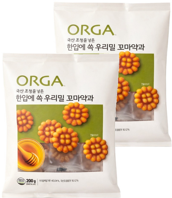 올가홀푸드 한입에 쏙 우리밀 꼬마약과, 200g, 2개