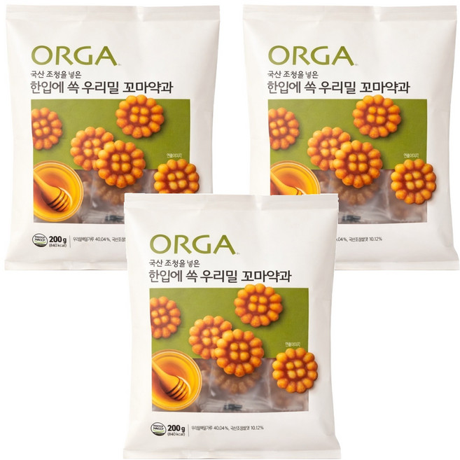 올가홀푸드 한입에 쏙 우리밀 꼬마약과, 200g, 3개