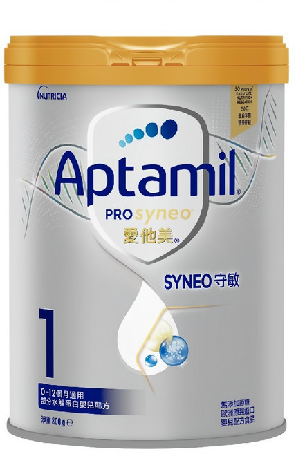 Aptamil 愛他美 Prosyneo 守敏 部份水解蛋白嬰兒配方奶粉 0~12個月, 800g, 1罐, 1罐
