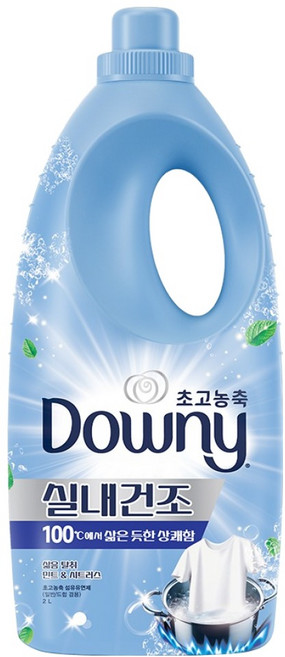 다우니 실내건조 삶음 탈취 초고농축 섬유유연제 민트 앤 시트러스 본품, 2L, 1개