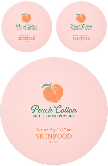 스킨푸드 피치 뽀송 멀티 피니시 파우더 5g, 화이트, 3개