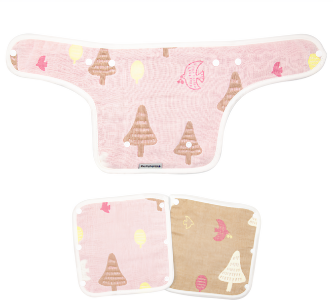 OhBabyLying 六層紗 背帶口水巾3件組