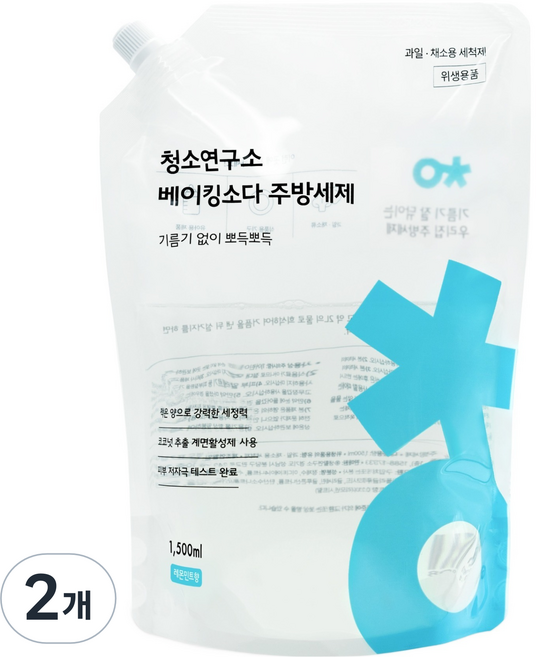 청소연구소 베이킹소다 주방세제 리필, 1.5L, 2개