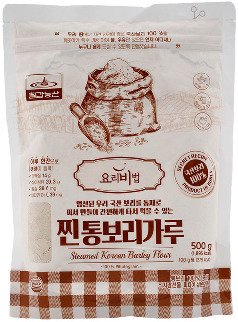 칠갑농산 찐통보리가루, 500g, 1개