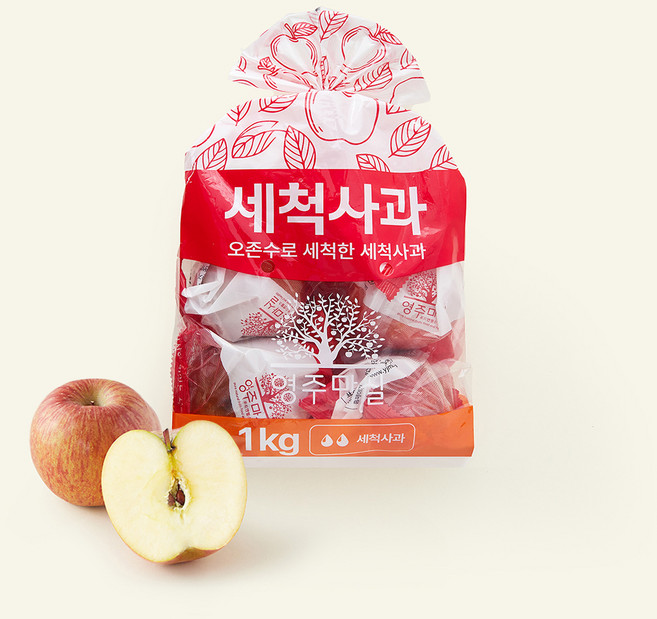 영주마실 세척사과 소과 5~6개입, 1개, 1kg