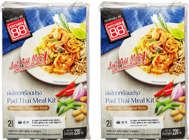 키친88 홈쿡 팟타이 볶음 쌀국수, 220g, 2개