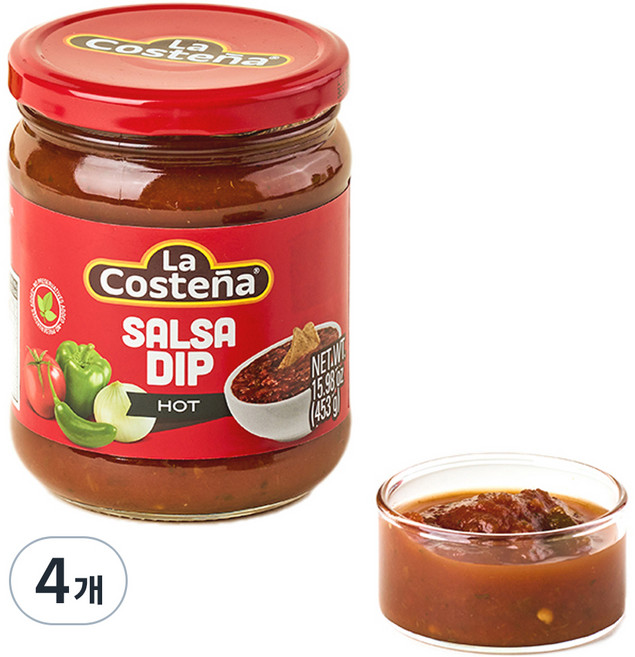 라코스테냐 살사소스 매운맛, 453g, 4개