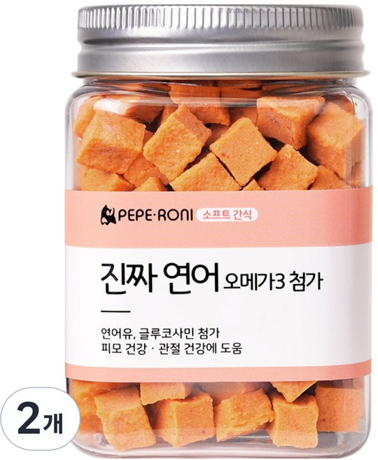 페페로니 강아지 진짜 오메가3 져키, 연어, 180g, 2개