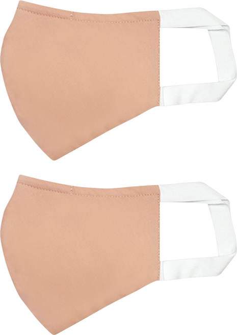 Osun 3D立體3層防水運動透氣布口罩 成人用 台灣製 CE322, 淺豆沙, 1入, 2片