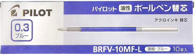 PILOT 百樂 筆芯 BRFV-10MF-L 0.3, 藍色, 10支