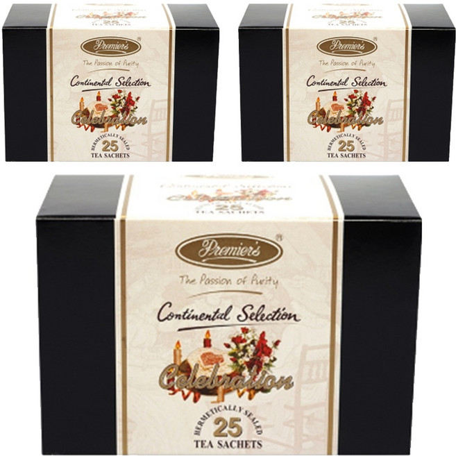 프리미어스티 종이티백 셀러브레이션 홍차, 2g, 25개입, 3개