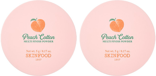 스킨푸드 피치 뽀송 멀티 피니시 파우더 5g, 화이트, 2개