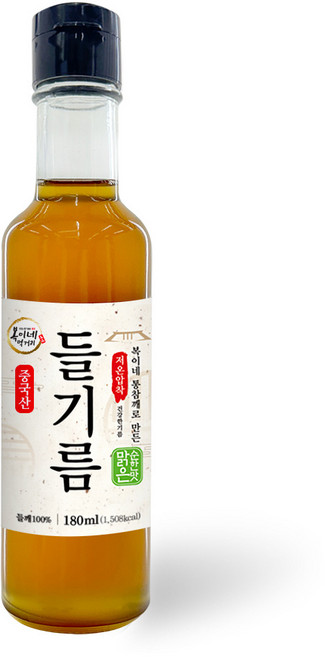 복이네먹거리 통들깨로 만든 저온압착 순한맛 맑은 들기름, 180ml, 1개